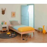 Ma chambre d'enfant lit enfant avec pieds, sommier et matelas honey bois naturel 90x190 cm