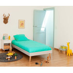 Ma chambre d'enfant lit enfant avec pieds, sommier et matelas honey gris clair 90x190 cm