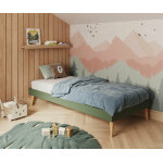 Ma chambre d'enfant lit enfant avec pieds, sommier et matelas honey olive 90x190 cm