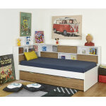 Ma chambre d'enfant lit enfant avec rangements mino blanc et noisette 90x190 cm