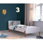 Ma chambre d'enfant lit enfant avec sommier alma blanc et bois 90x190 cm