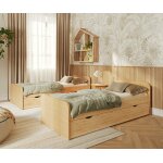 Ma chambre d'enfant lit enfant avec sommier et matelas twist bois naturel 90x200 cm / opt:matelas airfresh ...