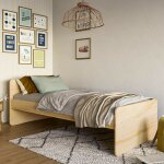 Ma chambre d'enfant lit enfant avec sommier et matelas willow bois naturel 90x200 cm / opt:matelas norway ...