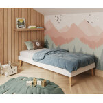 Ma chambre d'enfant lit enfant avec sommier et pieds honey blanc 90x190 cm