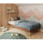 Ma chambre d'enfant lit enfant avec sommier et pieds honey terracotta 90x190 cm