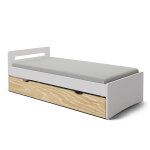 Ma chambre d'enfant lit enfant avec sommier et tiroir taki blanc et bois 80x200 cm Ma chambre d'enfant lit enfant avec sommier et tiroir taki blanc et bois 80x200 cm