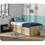 Ma chambre d'enfant lit enfant avec sommier et tiroir willow bois naturel 90x190 cm