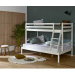 Ma chambre d'enfant lit superposé enfant 3 places elna blanc 90 - 140x190 cm Ma chambre d'enfant lit superposé enfant 3 places elna blanc 90 - 140x190 cm