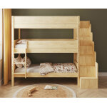 Ma chambre d'enfant lit superpos� 3 places enfant avec escalier combeebed bois naturel 90x200 cm sans ...