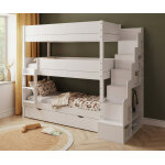 Ma chambre d'enfant lit superpos� 3 places enfant avec escalier et sommier gigogne combeebed bois naturel ...