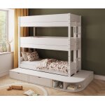 Ma chambre d'enfant lit superpos� 3 places enfant avec estrade combeebed blanc 90x200 cm echelle petit ...