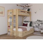 Ma chambre d'enfant lit superpos enfant 4 couchages burton bois naturel 90 - 120x190 cm / opt:sommier ...