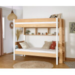 Ma chambre d'enfant lit superposé ado caly bois et blanc 90x190 cm Ma chambre d'enfant lit superposé ado caly bois et blanc 90x190 cm