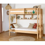 Ma chambre d'enfant lit superposé ado caly bois naturel 90x190 cm Ma chambre d'enfant lit superposé ado caly bois naturel 90x190 cm