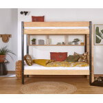 Ma chambre d'enfant lit superpos� ado caly noir et bois 90x190 cm