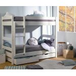 Ma chambre d'enfant lit superpos ado wood blanc 80x190 cm