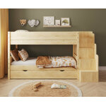 Ma chambre d'enfant lit superpos� enfant avec escalier et sommier gigogne combeebed bois naturel 90x200 ...