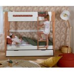 Ma chambre d'enfant lit superpos gigogne enfant 3 places tallinn blanc et bois 90x190 cm