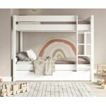 Ma chambre d'enfant lit superposé gigogne enfant 3 places yooni blanc 90x200 cm Ma chambre d'enfant lit superposé gigogne enfant 3 places yooni blanc 90x200 cm