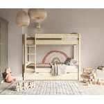 Ma chambre d'enfant lit superpos gigogne enfant 3 places yooni bois naturel 90x200 cm