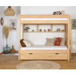 Ma chambre d'enfant lit superpos� gigogne ado 3 places caly bois naturel 90x190 cm