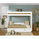 Ma chambre d'enfant lit superpos gigogne ado 3 places hikari blanc 80x200 cm