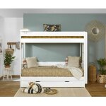 Ma chambre d'enfant lit superpos gigogne adulte 3 places hikari blanc 80x200 cm