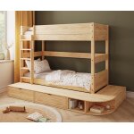 Ma chambre d'enfant lit superpos� haut enfant avec estrade combeebed bois naturel 90x200 cm echelle grand ...