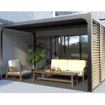 Pergola bioclimatique habrita aluminium anthracite 10, 80 m2 ventelles