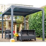 Pergola bioclimatique habrita alumium 7. 20 m2 avec toit en lames