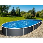 Piscine ovale azuro 5. 5x3. 7x1. 2 autoportante ou enterre graphite