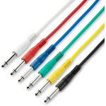 Adam hall cables 3 star ipp 0120 set - jeu de 6 cbles patch 6, 3 mm jack mono 1, 20 m - cbles de raccordemen ...