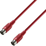 Adam hall cables 3 star midi 0300 red - cble midi 3 m rouge - cbles midi
