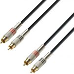Adam hall cables 3 star tcc 0600 - c�ble audio 2 x rca m�le vers 2 x rca m�le 6 m - c�bles jumeaux