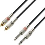 Adam hall cables 3 star tpc 0100 - cble audio 2 x rca mle vers 2 x jack 6, 35 mm mono 1 m - cbles ...