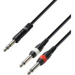 Adam hall cables 3 star yvpp 0300 - c�ble audio jack 6, 35 mm st�r�o vers 2 x jack 6, 35 mm mono - c�bles ...