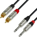 Adam hall cables 4 star tpc 0150 - c�ble audio rean 2 x rca m�le vers 2 x jack 6, 35 mm mono 1, 5 m - ...
