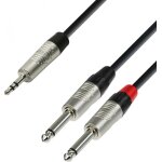 Adam hall cables 4 star ywpp 0150 - c�ble audio rean mini - jack 3, 5 mm st�r�o vers 2 x jack 6, 35 - ...