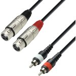 Adam hall cables k3 tfc 0300 - câble audio moulé 2 x rca mâle vers 2 - câbles jumeaux Adam hall cables k3 tfc 0300 - câble audio moulé 2 x rca mâle vers 2 - câbles jumeaux