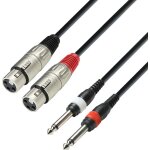 Adam hall cables k3 tfp 0600 - cable 2 x xlr female to 2 x 6, 3 mm mono - câbles jumeaux Adam hall cables k3 tfp 0600 - cable 2 x xlr female to 2 x 6, 3 mm mono - câbles jumeaux
