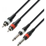Adam hall cables k3 tpc 0100 m - câble audio 2 connecteurs rca sur 2 - câbles jumeaux Adam hall cables k3 tpc 0100 m - câble audio 2 connecteurs rca sur 2 - câbles jumeaux