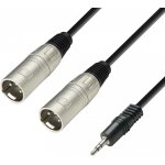 Adam hall cables k3 ywmm 0100 - audio cable 3. 5 mm jack stereo to 2 x xlr male 1 m - cbles y