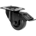 Adam hall hardware 372091 blk - roulette pivotante 80 mm avec frein, noire - roulettes