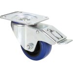Adam hall hardware 372091 - roulette pivotante avec frein bandage bleu 80 mm - roulettes