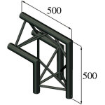 Alutruss trilock s - pac 24 2 - way corner 90� /  noir - trilock 6082 structures alu 3 points noir