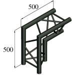 Alutruss trilock s - pac 25 2 - way - corner 90� / noir - trilock 6082 structures alu 3 points noir