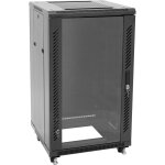 Armoire en acier roadinger ssc - 16 avec porte vitr�e 16u - rack � roulettes et amoires en acier