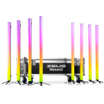 Beamz zeus ensemble de tubes pour batterie rgbw, lot de 8 dans un flight case - kits complets