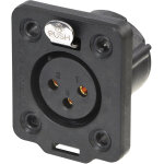 Ch�ssis neutrik xlr 3p - femelle top contacts dor�s - bo�tier noir - prise encastrables