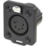 Ch�ssis neutrik xlr 5p - femelle top contacts dor�s - bo�tier noir - prise encastrables
